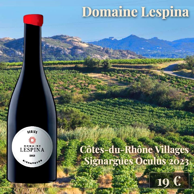 6 bouteilles de "Oculus 2023, Côtes-du-Rhône Villages Signargues", Domaine Lespina (19€) 6 bouteilles de "Oculus 2023, Côtes-du-Rhône Villages Signargues", Domaine Lespina (19€)