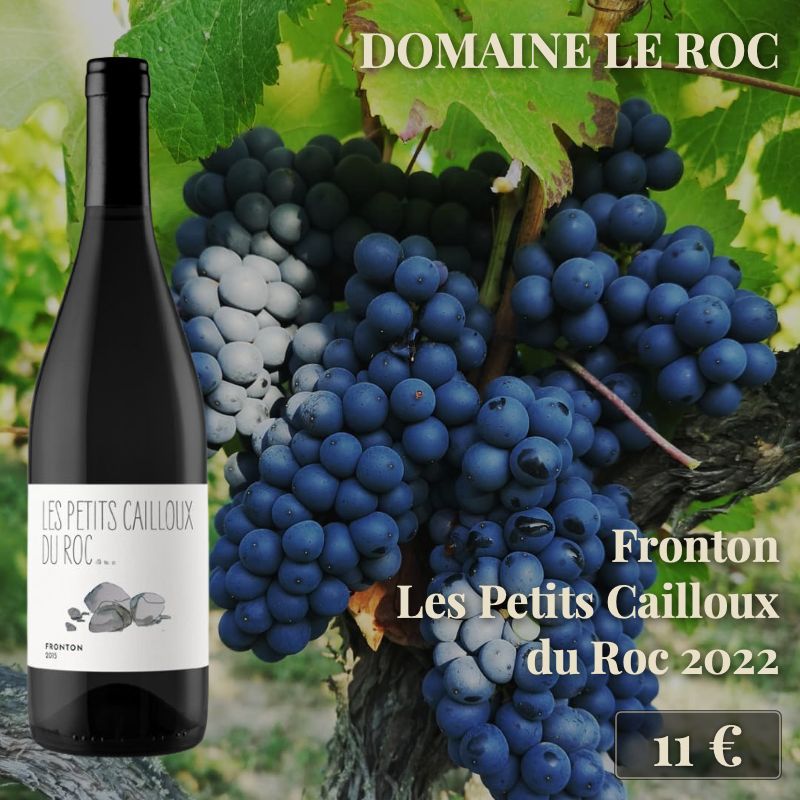 6 bouteilles de "Fronton Les Petits Cailloux du Roc 2022", Domaine Le Roc (11€) 6 bouteilles de "Fronton Les Petits Cailloux du Roc 2022", Domaine Le Roc (11€)