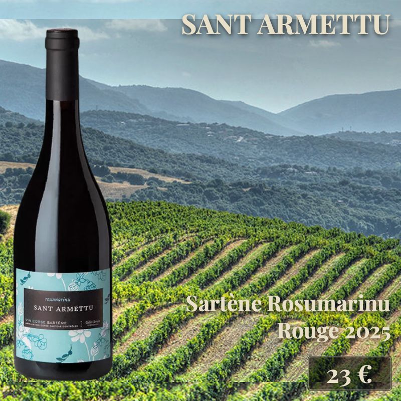 6 bouteilles de "Rosumarinu Rouge 2025", Sant Armettu (23€) 6 bouteilles de "Rosumarinu Rouge 2025", Sant Armettu (23€)