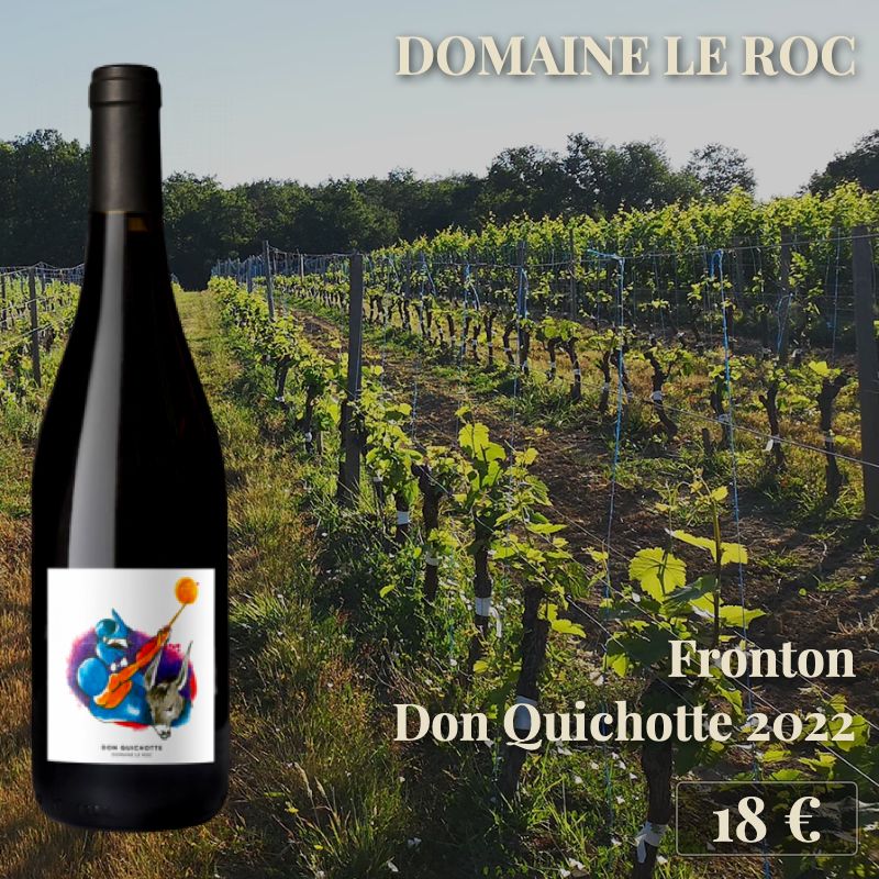 6 bouteilles de "Fronton Don Quichotte 2022", Domaine Le Roc (18€) 6 bouteilles de "Fronton Don Quichotte 2022", Domaine Le Roc (18€)