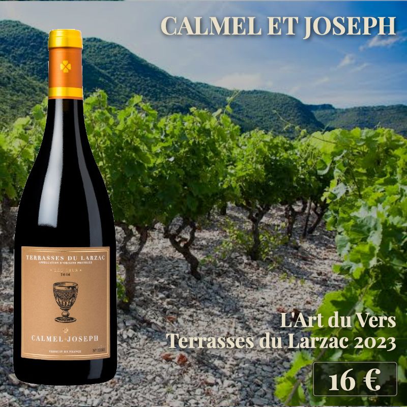 6 bouteilles de "L'Art du Vers Terrasses du Larzac 2023", Calmel et Joseph (16€) 6 bouteilles de "L'Art du Vers Terrasses du Larzac 2023", Calmel et Joseph (16€)
