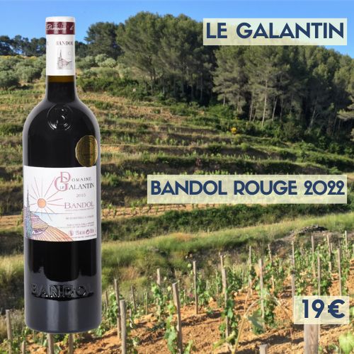6 bouteilles de "Bandol Rouge 2022", Le Galantin (19€) 6 bouteilles de "Bandol Rouge 2022", Le Galantin (19€)
