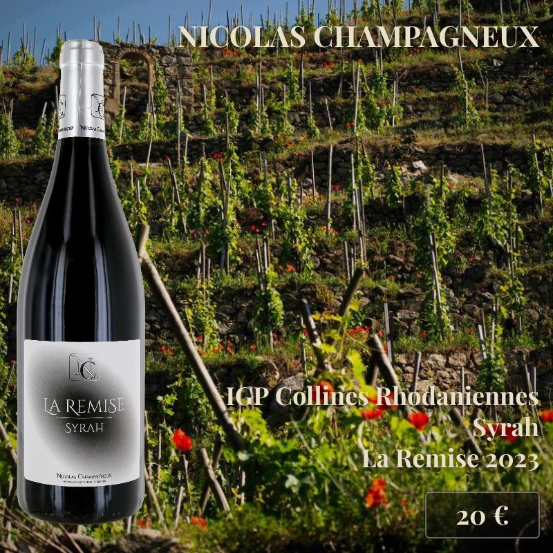 6 bouteilles de "La Remise" 2023, IGP Collines Rhodaniennes, Nicolas Champagneux (20€) 6 bouteilles de "La Remise" 2023, IGP Collines Rhodaniennes, Nicolas Champagneux (20€)
