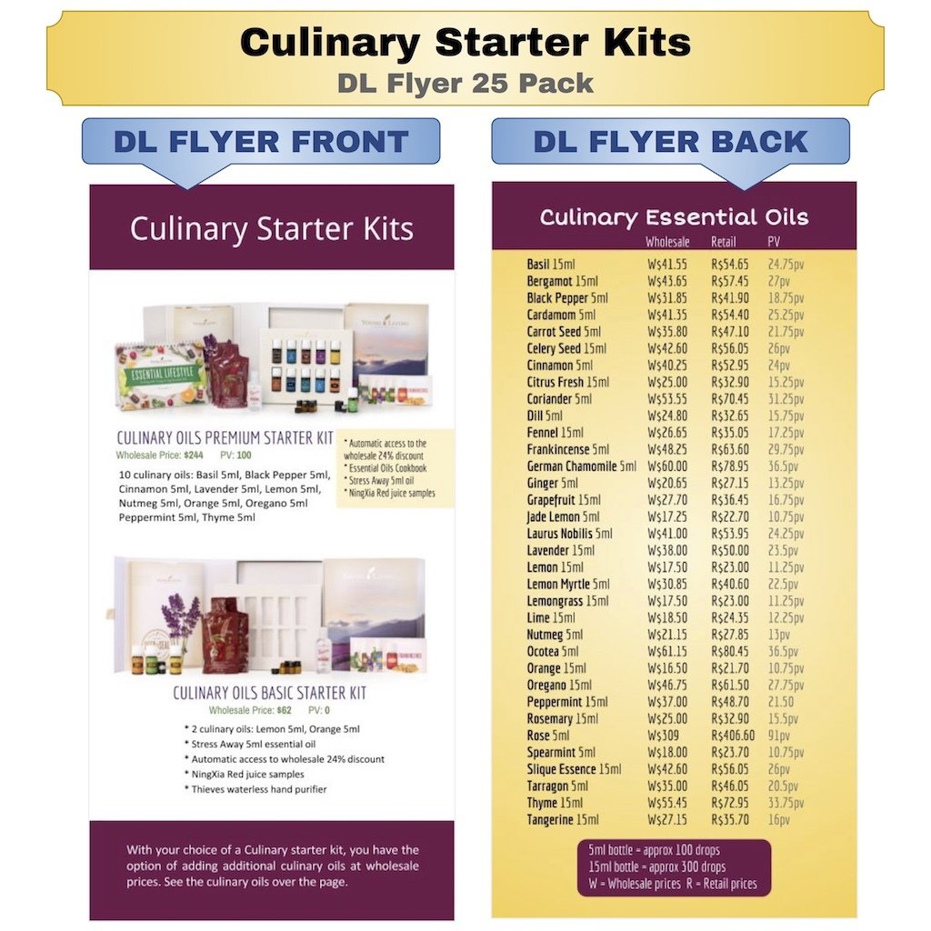 Culinary Starter Kits DL Flyer 25 Pack