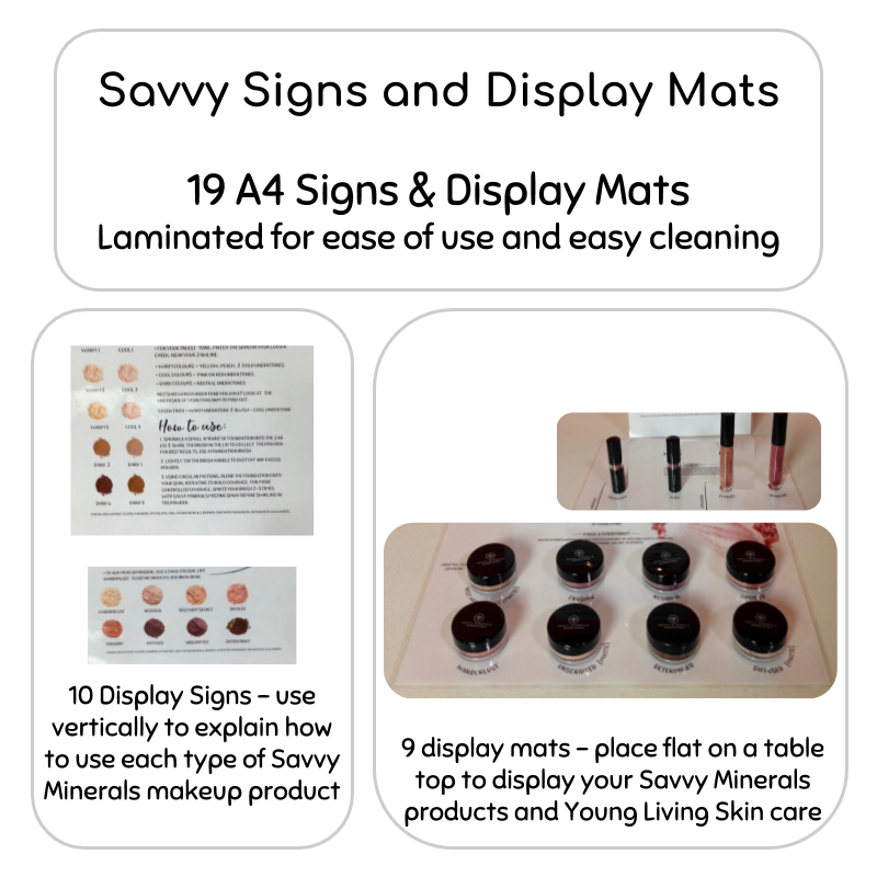Savvy Minerals Display Signs and Display Mats