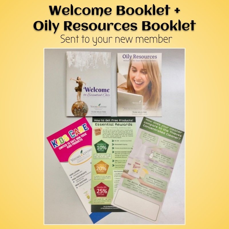 Welcome + Oily Resources sent to new member