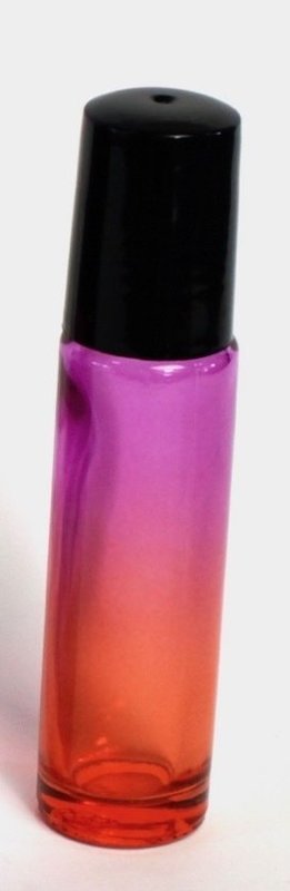 Pink-Tangerine Gradient Rollerball thick glass bottle (optional label) - 10ml