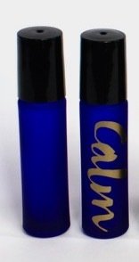 Blue Rollerball thick glass bottle (optional label) - 10ml