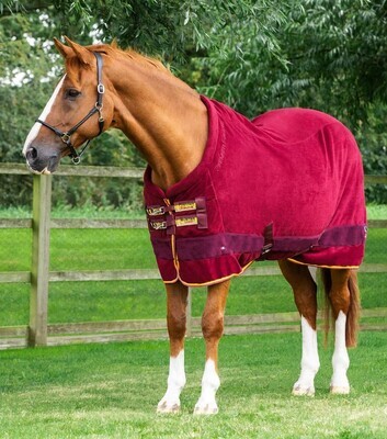 Burgundy Buster fleece cooler horse rug