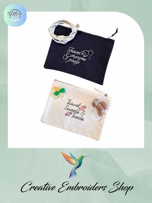 travel charger zipped carry case, travel sweets zipped carry case with embroidery