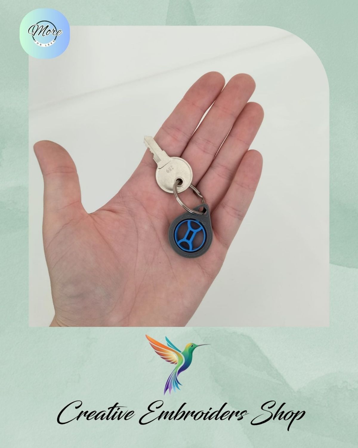 Zodiac key chain 3D printed, gemini zodiac sign key chain