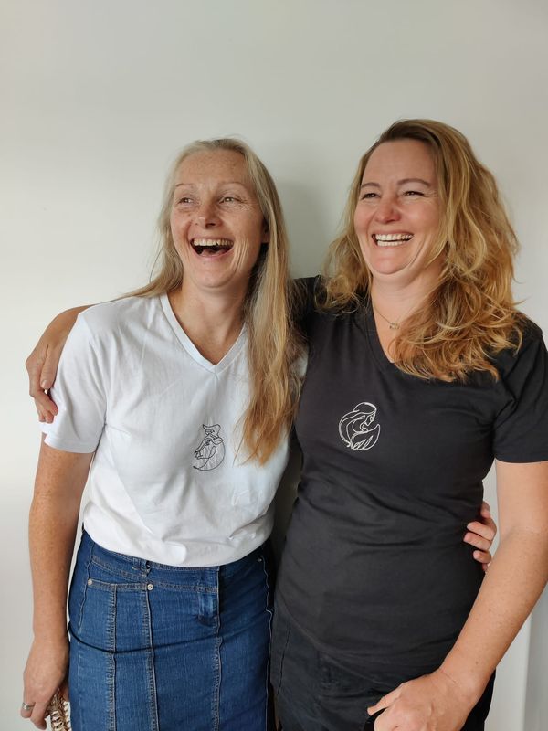 graphic design of the star signs taurus and virgo embroidered onto t-shirts