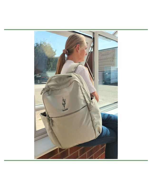 Sage green backpack, ladies backpack, custom made backpack, quirky ladies back pack
