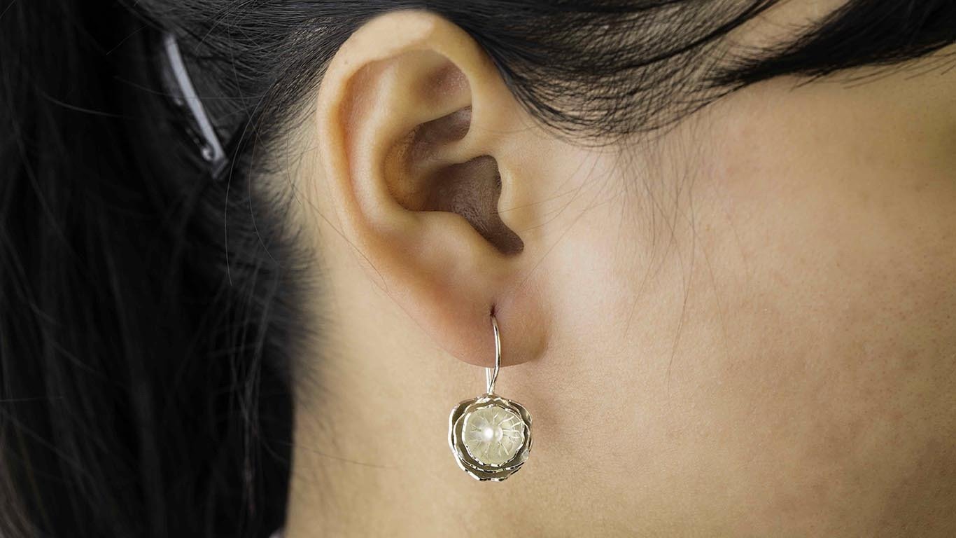 Lotus and pearl Earrings 2