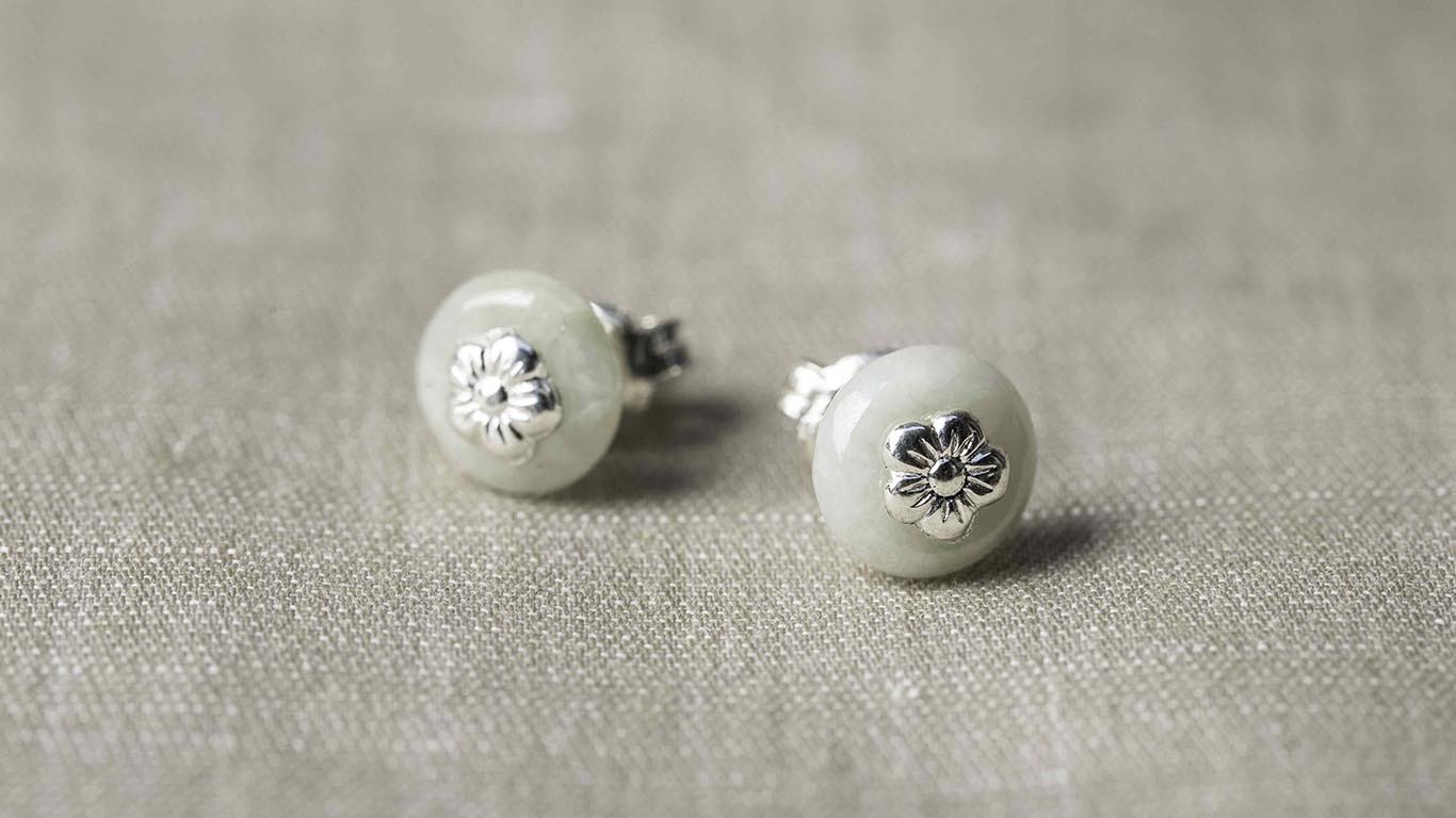 Marble silver earrings 2