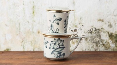 Ceramic Vietnamese coffee drip filter set