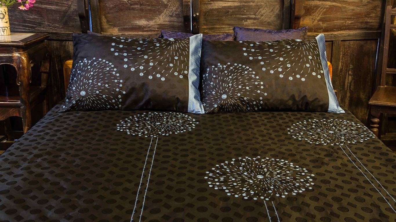 Reaching Out fireworks reversible bedspread