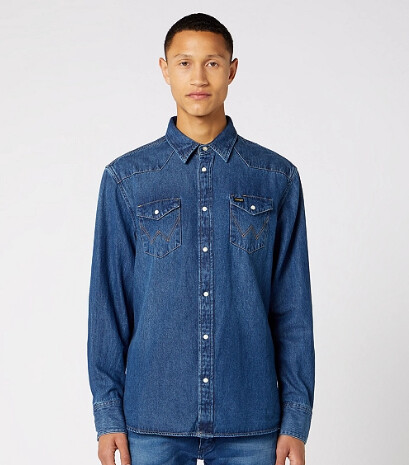 Wrangler Icons 27MW Western Shirt W5MSLW924 in colour 1 YEAR, Regular Fit