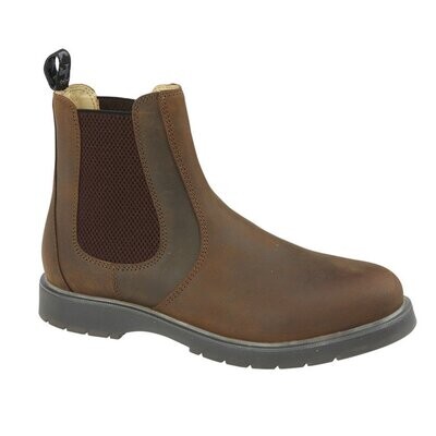 Grafters Chelsea Boot, Brown Crazy Horse Waxy Leather M186WB
