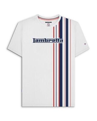 Lambretta Racing Stripe Tee White/Navy/Red