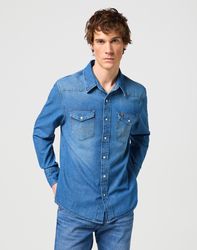 Wrangler Icons 27MW Western Shirt 112341913 in colour Icon Mid Stone, Regular Fit