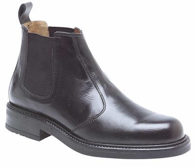 Roamers Leather Chelsea Boot, Black M049A