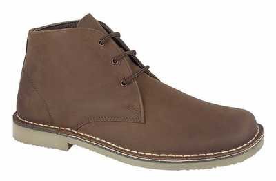 Roamers Waxy Brown Leather Desert Boots, M378GB