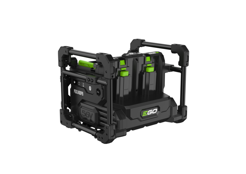 EGO 56 Volt PGX1400PB POWERBANK-LADESTATION (Zwei Ladeschächte für gesamt 2 Akkus) + HC2240T 40Ah-POWERBANK