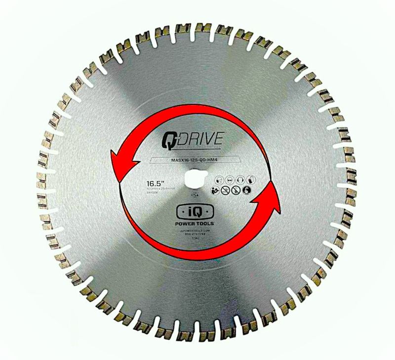 Q-Drive - Spezialscheibe extrem schnittfreudig - für sehr harten Beton/harte Natursteine/sehr harte Klinker D 420mm für IQMS362i/IQMS362
