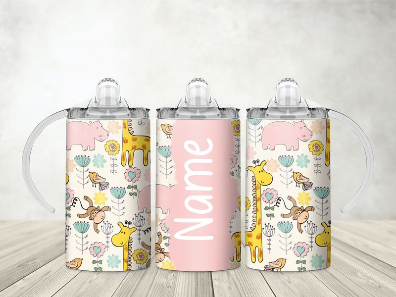 Sippy Cup - Pink Animals 