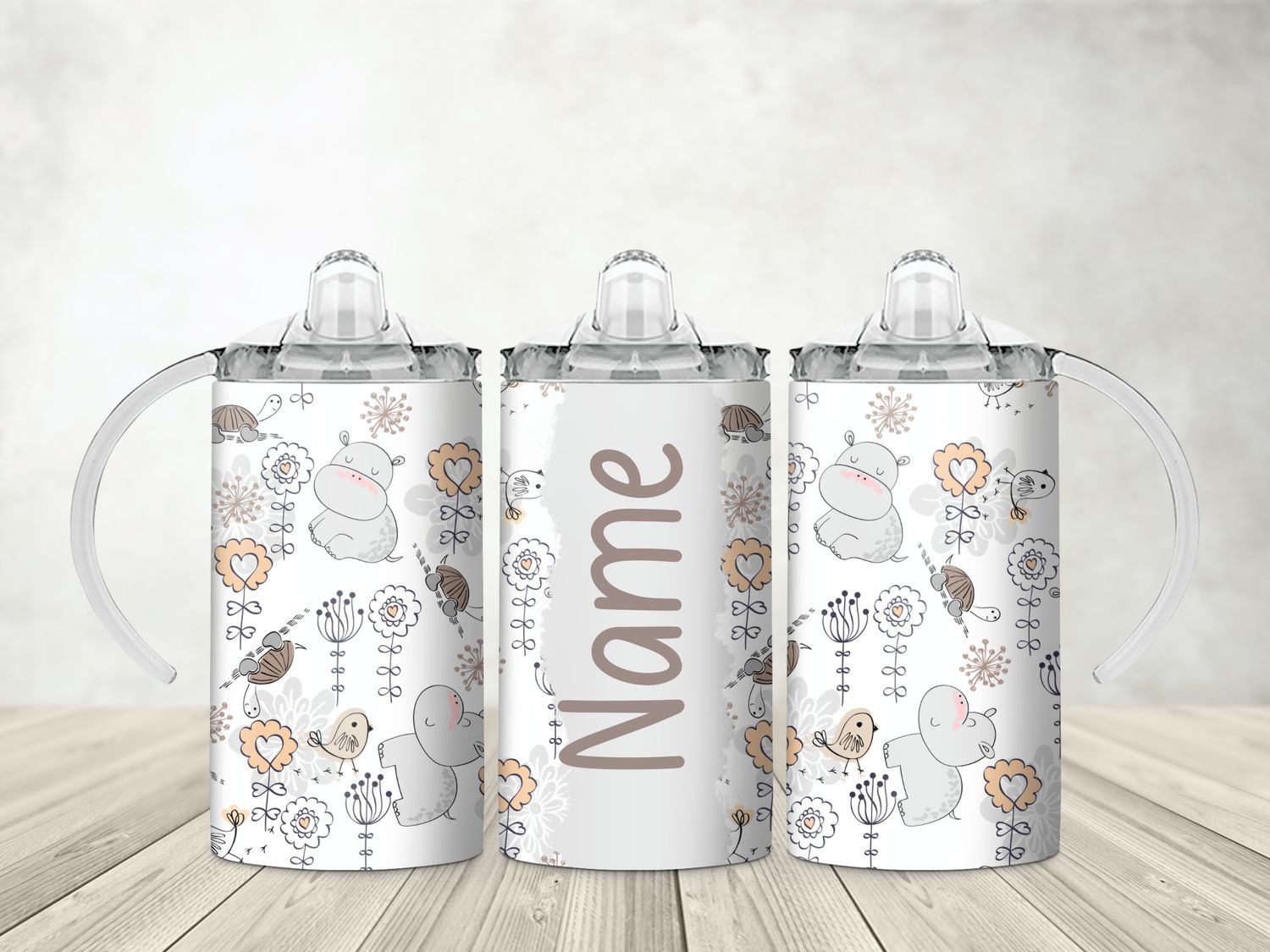 Sippy Cup - Grey Hippo