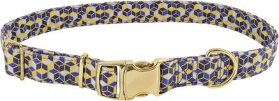 Coastal Pet Accent Metallic Adjustable Dog Collar Classic Blue Diamonds, 5/8&quot; x 12&quot;-18&quot;