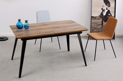 MESA COMEDOR EXTENSIBLE BRANCH NOGAL / NEGRO. MESA COMEDOR EXTENSIBLE BRANCH NOGAL / NEGRO.