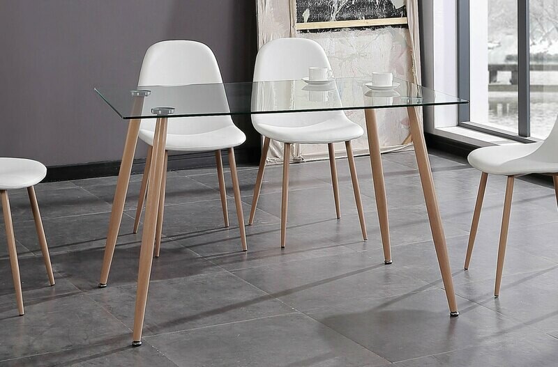 MESA FIJA COMEDOR EN CRISTAL LIAM 140. MESA FIJA COMEDOR EN CRISTAL LIAM 140.