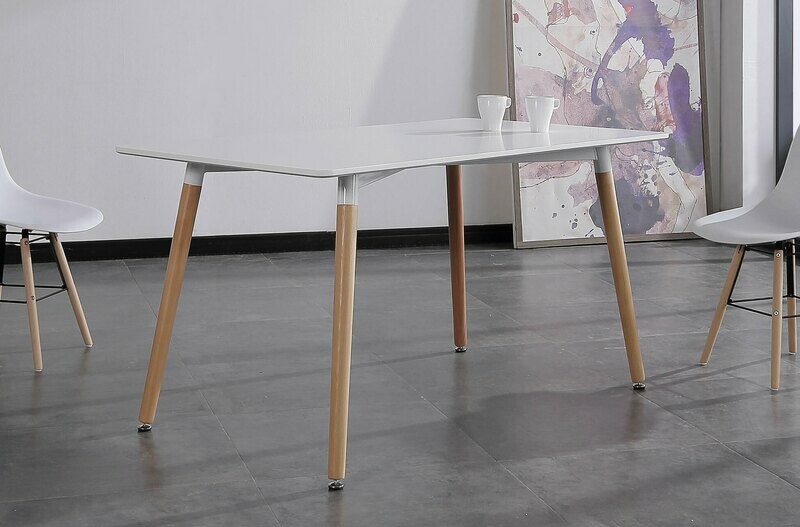 MESA COMEDOR FIJA NORDIcA 140 BLANCO / HAYA. MESA COMEDOR FIJA NORDIcA 140 BLANCO / HAYA.