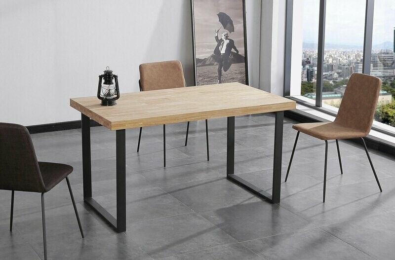 MESA COMEDOR FIJA NATURAL ROBLE NORDISH / NEGRO. MESA COMEDOR FIJA NATURAL ROBLE NORDISH / NEGRO.