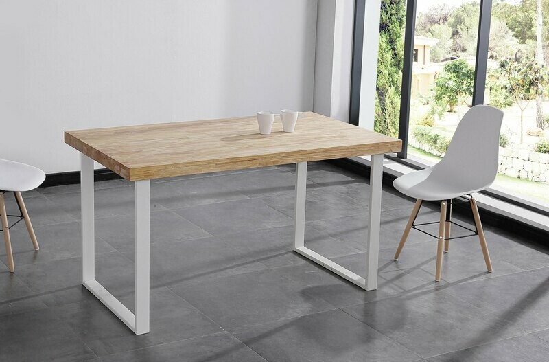 MESA COMEDOR FIJA NATURAL ROBLE NORDISH / BLANCO. MESA COMEDOR FIJA NATURAL ROBLE NORDISH / BLANCO.