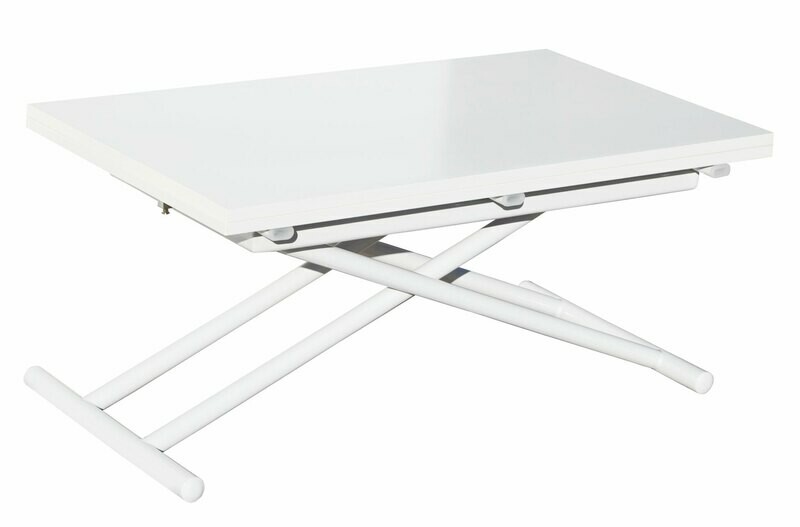 MESA CENTRO ELEVABLE Y EXTENSIBLE UP - DOWN BLANCO. MESA CENTRO ELEVABLE Y EXTENSIBLE UP - DOWN BLANCO.