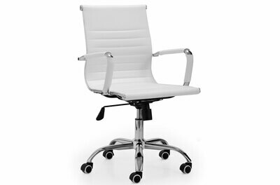 SILLÓN GIRATORIO LUCY SÍMIL PIEL BLANCO SILLÓN GIRATORIO LUCY SÍMIL PIEL BLANCO