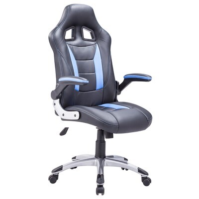 SILLÓN GIRATORIO GAMING SÍMIL PIEL NEGRO - AZUL SILLÓN GIRATORIO GAMING SÍMIL PIEL NEGRO - AZUL