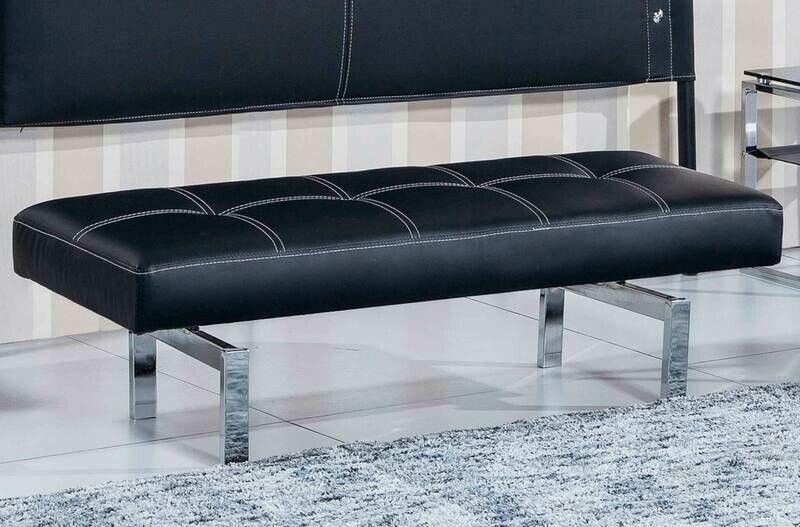 BANCO TAPIZADO BENCH TEJIDO SÍMIL PIEL NEGRO BANCO TAPIZADO BENCH TEJIDO SÍMIL PIEL NEGRO
