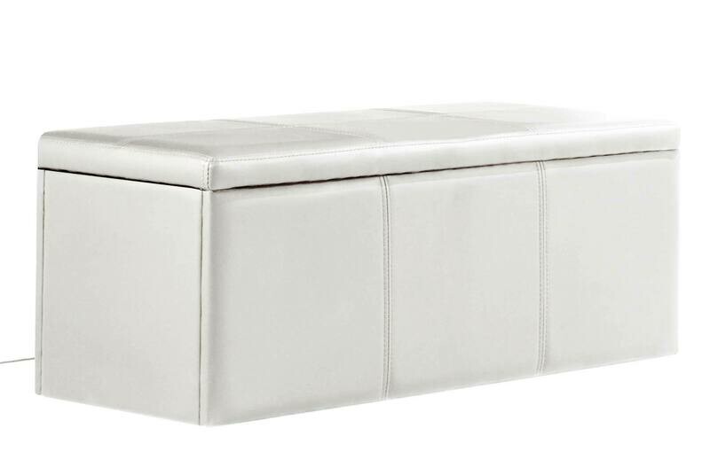 BAÚL TAPIZADO UNIVERSAL 120 SÍMIL PIEL BLANCO. BAÚL TAPIZADO UNIVERSAL 120 SÍMIL PIEL BLANCO.