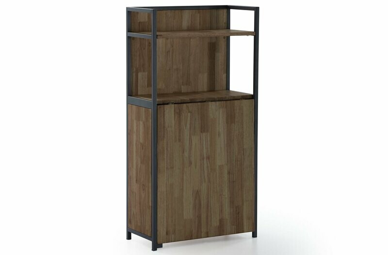 ESTANTERIA CON MESA PLEGABLE ROBLE AMERICAN / NEGRO. ESTANTERIA CON MESA PLEGABLE ROBLE AMERICAN / NEGRO.