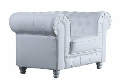 SOFÁ CHESTERFIELD 1 PLAZA SÍMIL PIEL BLANCO SOFÁ CHESTERFIELD 1 PLAZA SÍMIL PIEL BLANCO