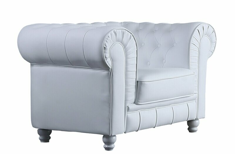 SOFÁ CHESTERFIELD 1 PLAZA SÍMIL PIEL BLANCO SOFÁ CHESTERFIELD 1 PLAZA SÍMIL PIEL BLANCO