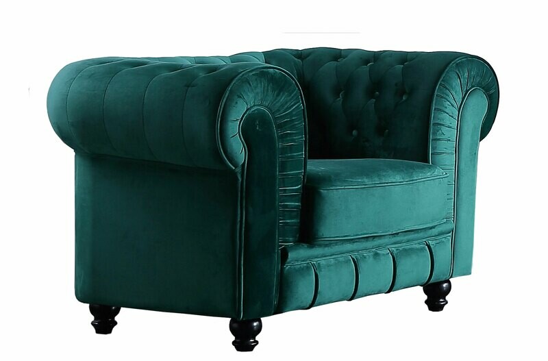 SOFÁ CHESTERFIELD 1 PLAZA VELVET VERDE SOFÁ CHESTERFIELD 1 PLAZA VELVET VERDE