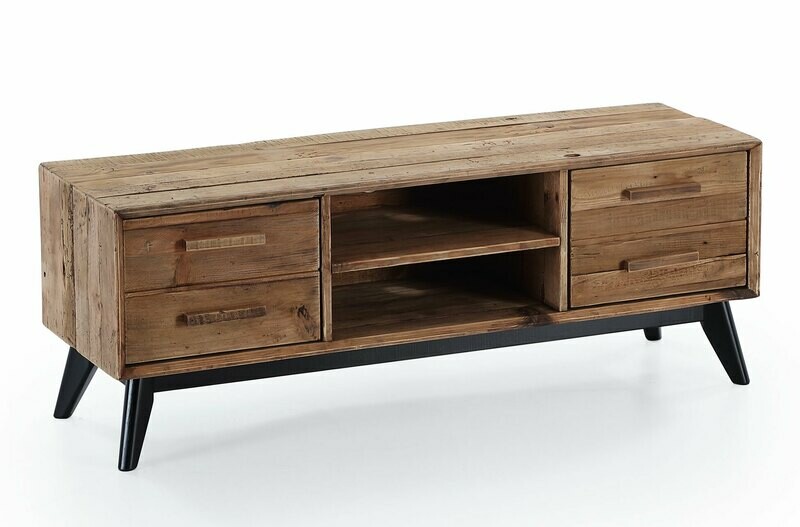 MESA/MODULO TV 130 CM EN PINO RECICLADO. MESA/MODULO TV 130 CM EN PINO RECICLADO.
