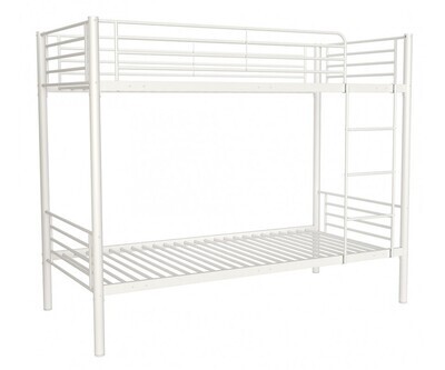 Litera 2 camas, Mega-resistente para 2 colchones de ancho 90cm. BLANCA