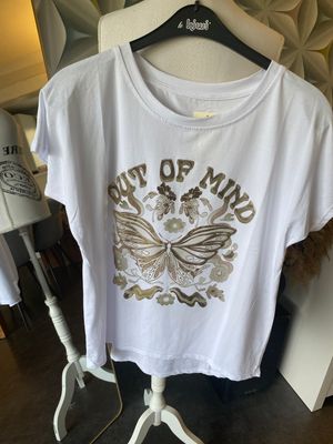 T-shirt oversized goud vlinder