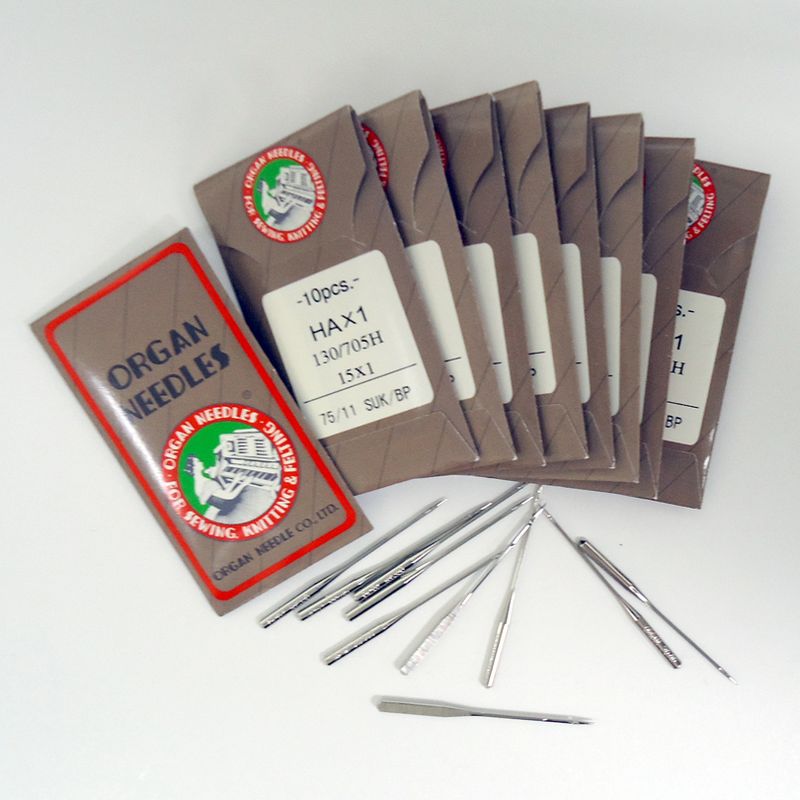 Flat Shank Chrome Organ Needles - Pkg of 100
